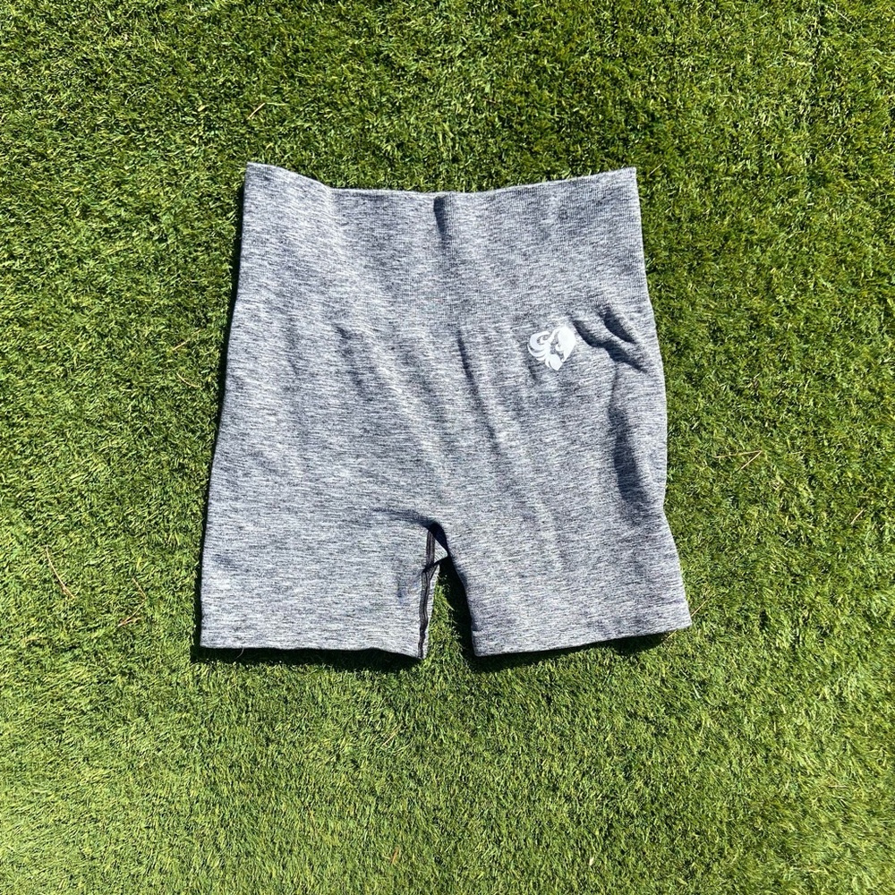 Gray/white sport shorts by women’s best